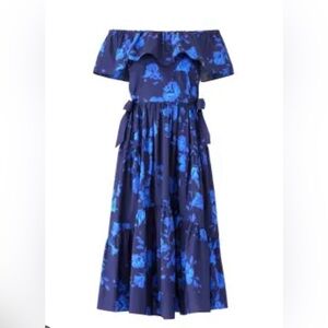 Blue Kate Spade floral dress off the shoulder